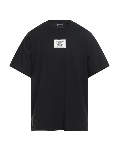 Just Cavalli Man T-shirt Black Size Xxl Cotton In Black
