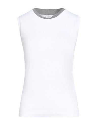 Peserico Woman Top White Size 14 Cotton, Elastane In White
