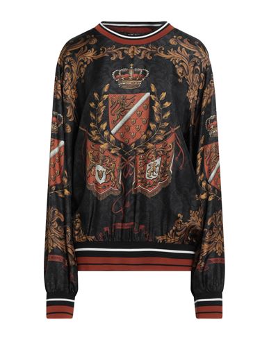 Dolce & Gabbana Woman Sweatshirt Charcoal Size 16 Silk In Multi