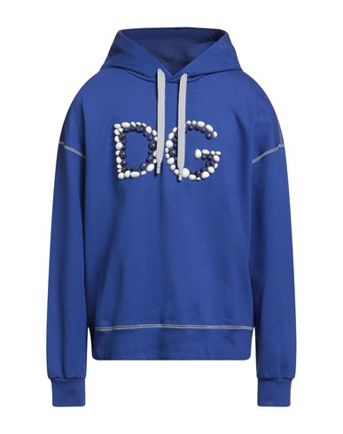 Dolce & Gabbana Man Sweatshirt Blue Size L Cotton In Blue