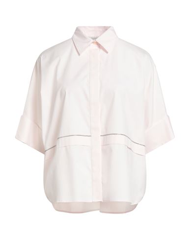 Peserico Woman Shirt Light Pink Size 6 Cotton, Elastane In White