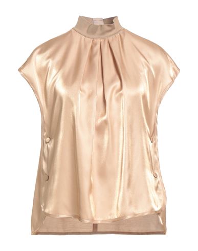 Agnona Woman Top Sand Size 4 Viscose, Polyamide, Wool, Silk, Cotton In Brown