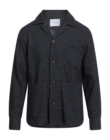 Paolo Pecora Man Denim Shirt Blue Size 40 Cotton, Polyester, Viscose, Elastane In Gray