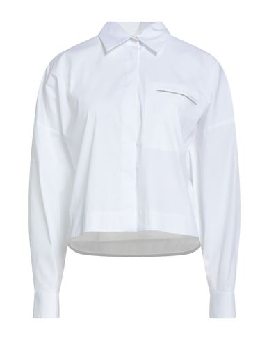 Peserico Woman Shirt White Size 6 Cotton, Polyamide, Elastane In White