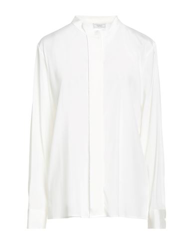 Peserico Woman Shirt White Size 16 Silk, Elastane In White