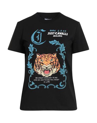 Just Cavalli Woman T-shirt Black Size L Cotton In Black