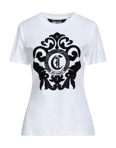 Just Cavalli Woman T-shirt White Size Xl Cotton, Elastane In White