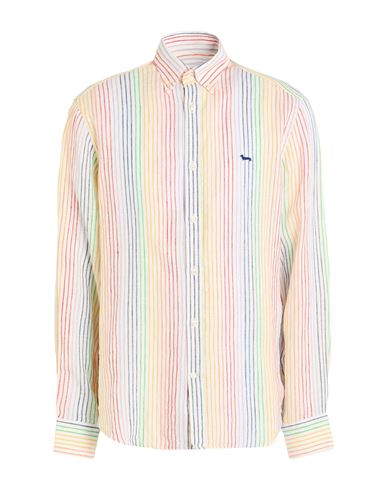 Harmont & Blaine Man Shirt White Size 3xl Linen In Multi