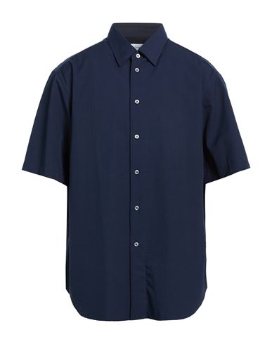 Brioni Man Shirt Navy Size 3xl Cotton In Blue
