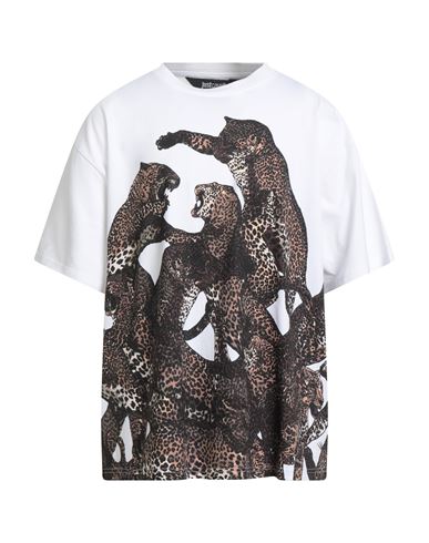 Just Cavalli Man T-shirt White Size 3xl Cotton In White
