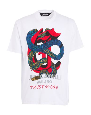Just Cavalli Man T-shirt White Size M Cotton In White