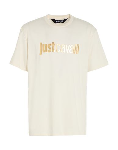 Just Cavalli Man T-shirt Ivory Size Xxl Cotton In White