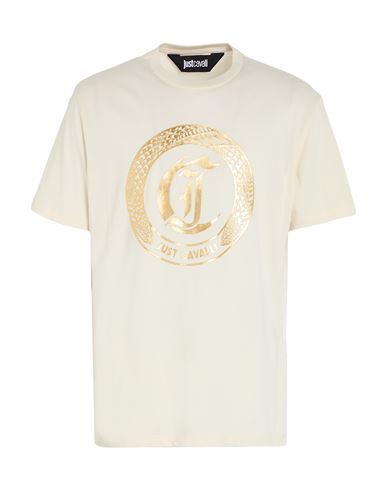 Just Cavalli Man T-shirt Ivory Size Xxl Cotton In White