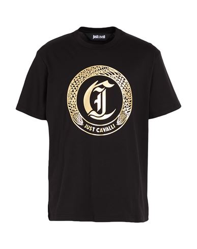 Just Cavalli Ghotic Logo-print T-shirt In Black
