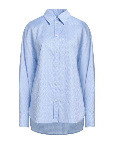 Ferragamo Woman Shirt Azure Size 6 Cotton In Blue