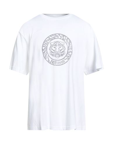 Just Cavalli Man T-shirt White Size 3xl Cotton In White