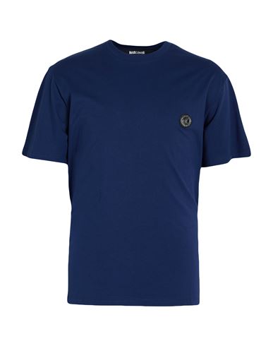Just Cavalli Man T-shirt Blue Size 3xl Cotton In Blue