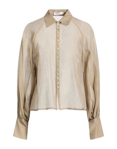 Barba Napoli Woman Shirt Sand Size 8 Cotton, Silk In Neutral