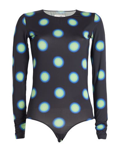 Mm6 Maison Margiela Woman Bodysuit Charcoal Size M Polyamide, Elastane In Black