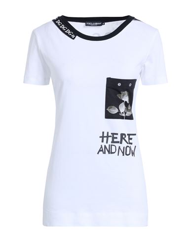 Dolce & Gabbana Woman T-shirt White Size 2 Cotton, Polyester, Viscose In White