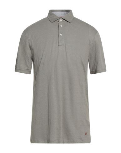 Hackett Man Polo Shirt Taupe Size Xl Linen In Gray