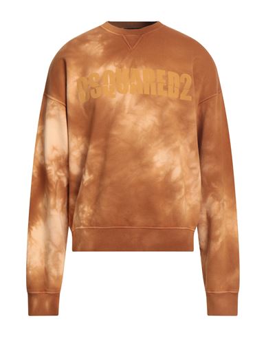 Dsquared2 Man Sweatshirt Camel Size L Cotton, Elastane In Brown