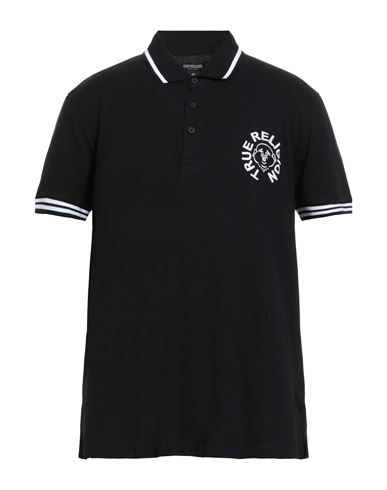 True Religion Man Polo Shirt Black Size L Cotton In Black