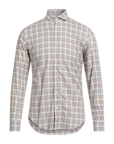 Eleventy Platinum Man Shirt Light Brown Size S Cotton In Multi
