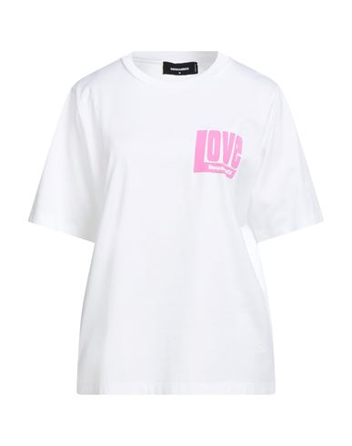 Dsquared2 Woman T-shirt White Size M Cotton In White
