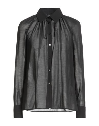 Xacus Woman Shirt Black Size 6 Cotton, Wool