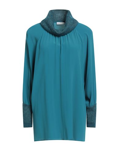 Panicale Woman Top Deep Teal Size 6 Acetate, Silk In Green
