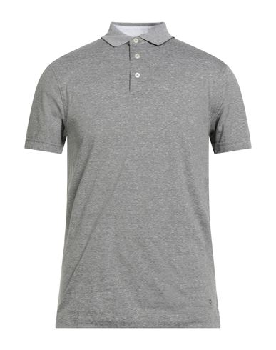 Hackett Man Polo Shirt Sage Green Size Xxl Cotton, Linen In Gray