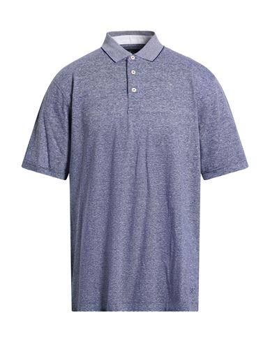 Hackett Man Polo Shirt Navy Size Xl Cotton, Linen In Blue