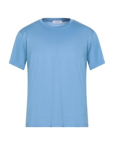 Kangra Cashmere Kangra Man T-shirt Azure Size 36 Cotton In Blue