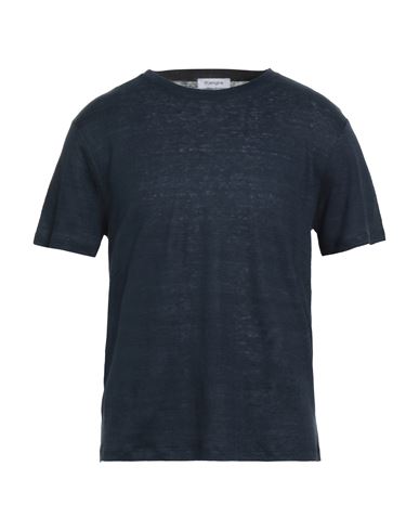 Kangra Cashmere Kangra Man T-shirt Midnight Blue Size 46 Linen In Blue