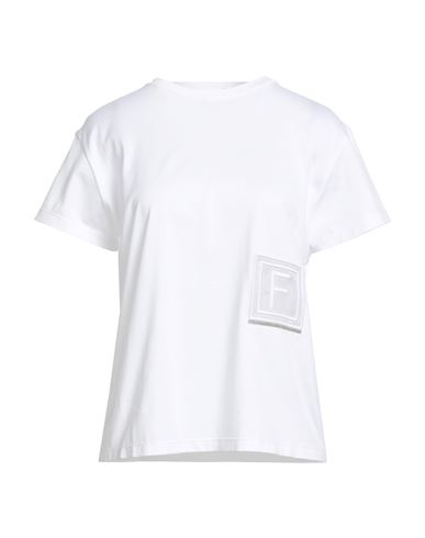 Fabiana Filippi Woman T-shirt White Size 4 Cotton, Silk, Ecobrass In White