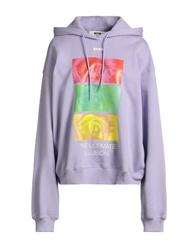 Msgm Woman Sweatshirt Lilac Size L Cotton In Purple