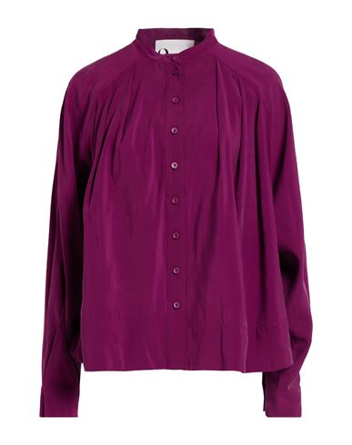 8pm Woman Shirt Mauve Size L Rayon, Polyester In Purple