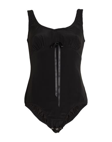 Simone Rocha Woman Bodysuit Black Size 4 Acetate, Silk
