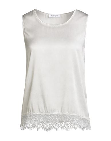 Kangra Cashmere Kangra Woman Top Grey Size 4 Silk, Elastane In Gray