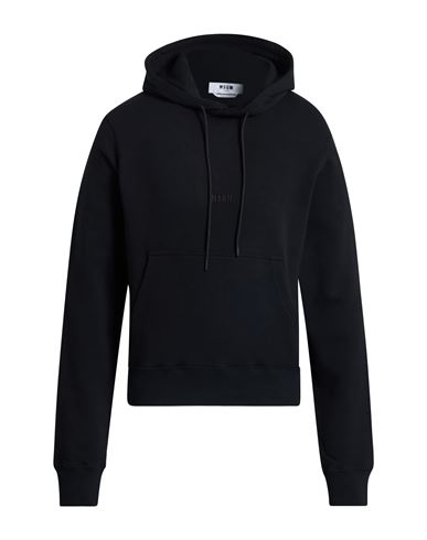 Msgm Man Sweatshirt Black Size Xl Cotton In Black