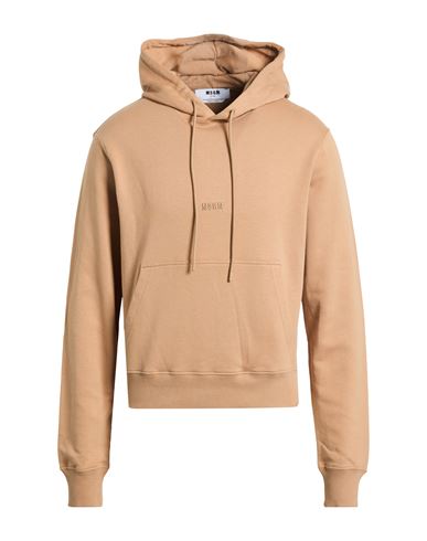 Msgm Man Sweatshirt Camel Size Xl Cotton In Brown