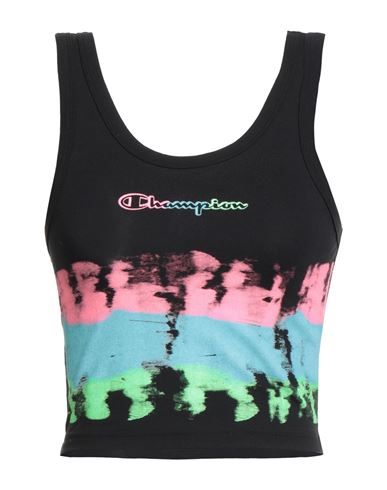 Champion Woman Top Black Size L Cotton, Elastane In Black