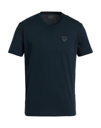 Ea7 Man T-shirt Blue Size 3xl Cotton In Blue