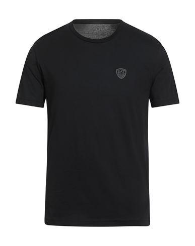 Ea7 Man T-shirt Black Size Xxl Cotton In Black