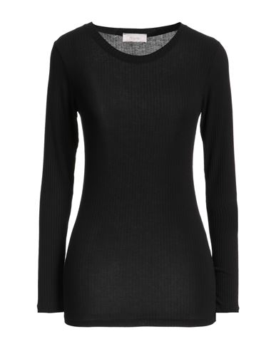 Motel Woman T-shirt Black Size Onesize Viscose, Cashmere, Nylon, Elastane In Black