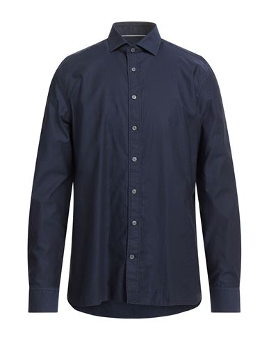 Hackett Man Shirt Midnight Blue Size L Cotton In Blue