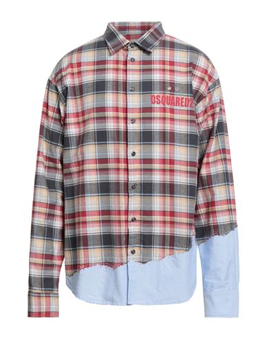 Dsquared2 Man Shirt Red Size 42 Cotton In Multi