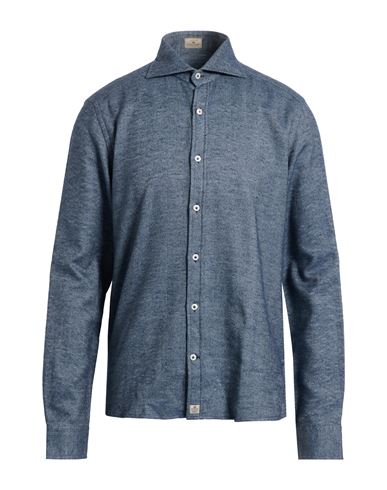 Sonrisa Man Shirt Navy Size 17 Cotton In Blue