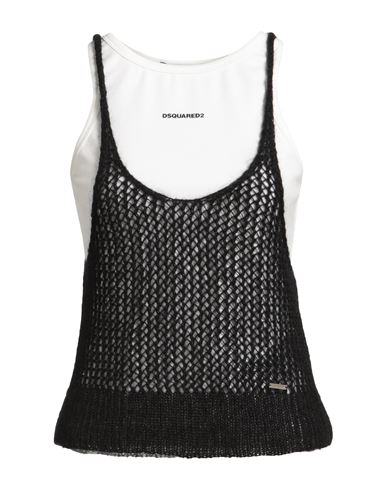 Dsquared2 Woman Top Black Size L Mohair Wool, Polyamide, Wool, Cotton, Elastane In Black